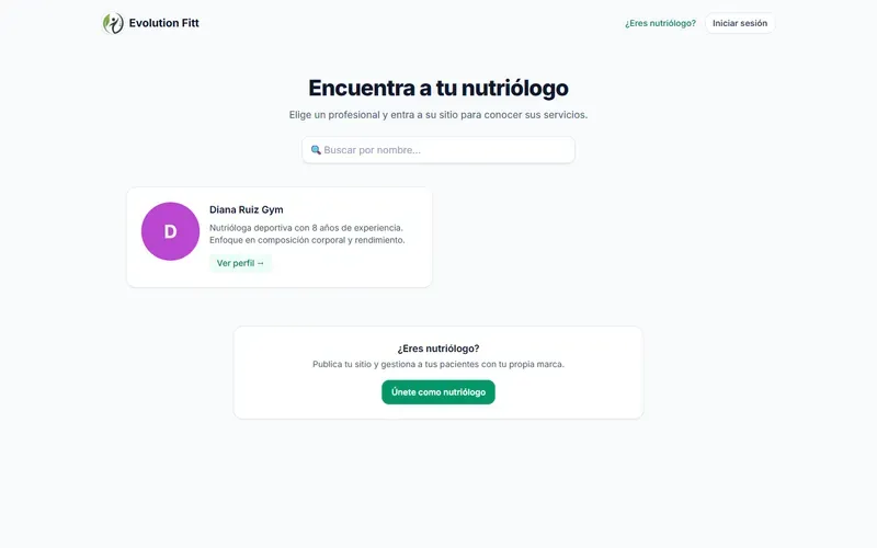 Captura del proyecto Evolution Fitt