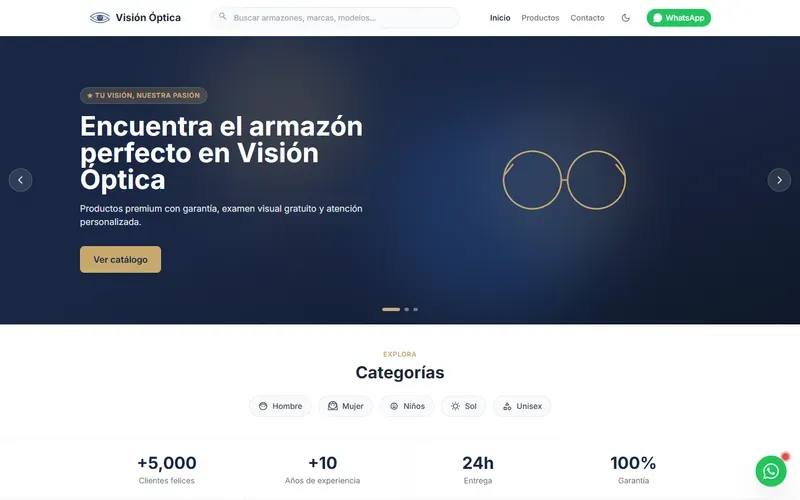 Captura del proyecto Visión Óptica