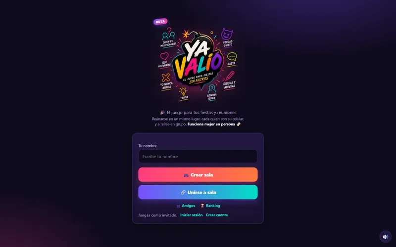 Captura del proyecto Ya Valió